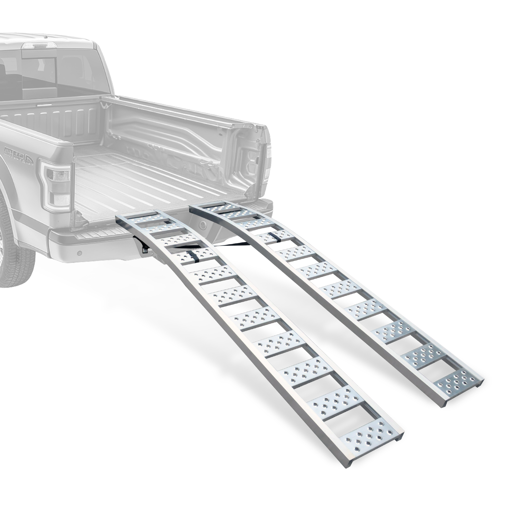 Rockland Arched Aluminum Ramp Set, 90in. x 12in. Each, 1500-Lb. Capacity, Nonslip, Pair, Model# 10102137